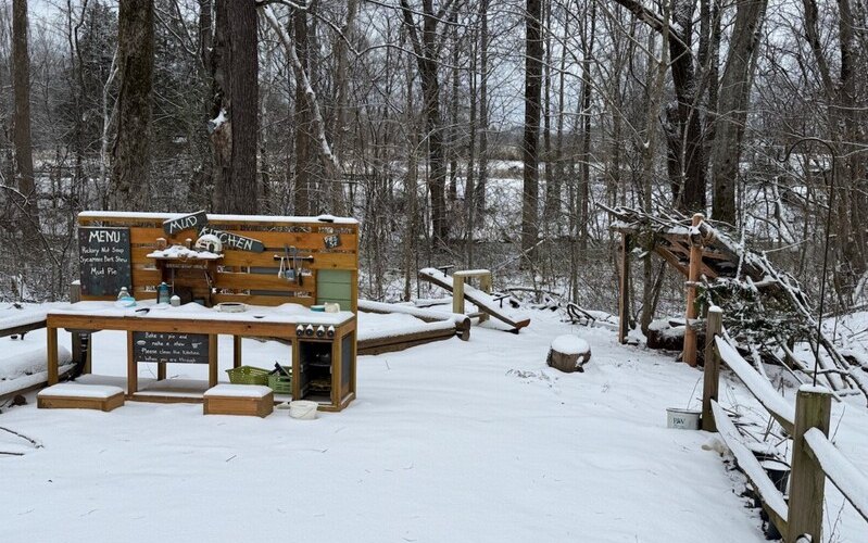 The Children's Discovery Garden in the Snow at the Townsend River Wlk & Arboretum