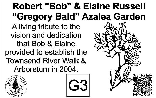 Robert "Bob" & Elaine Russell Azalea Garden Sign