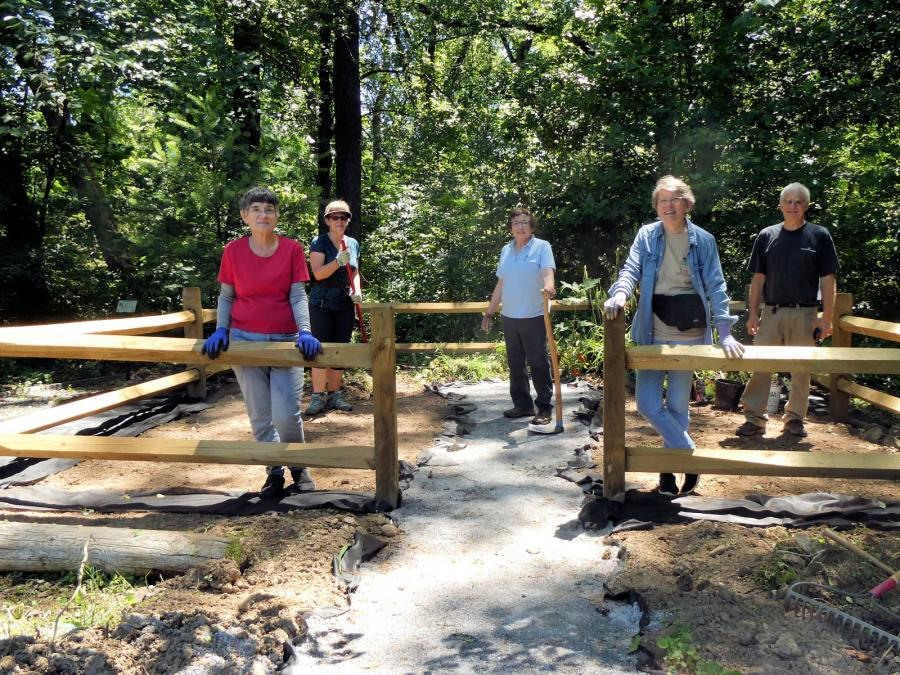 Working on the Pollinator & Memorial Garden at the Townsend River Walk & Arboretum