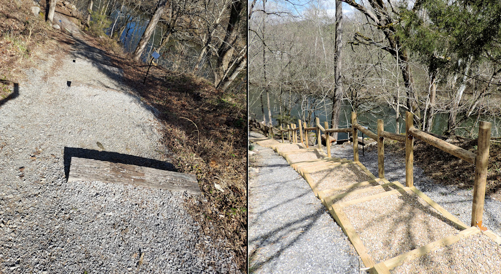 Before and After of the Slope on the South End of the TRWA