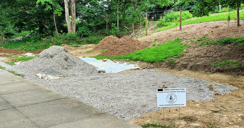 Stone Delivered and Used to Cover the French Drain and Level the Picnic Area