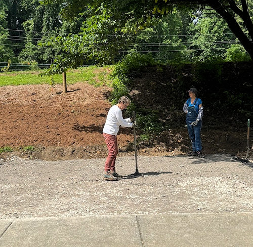 The Picnic Area was then Tamped to Solidify It.