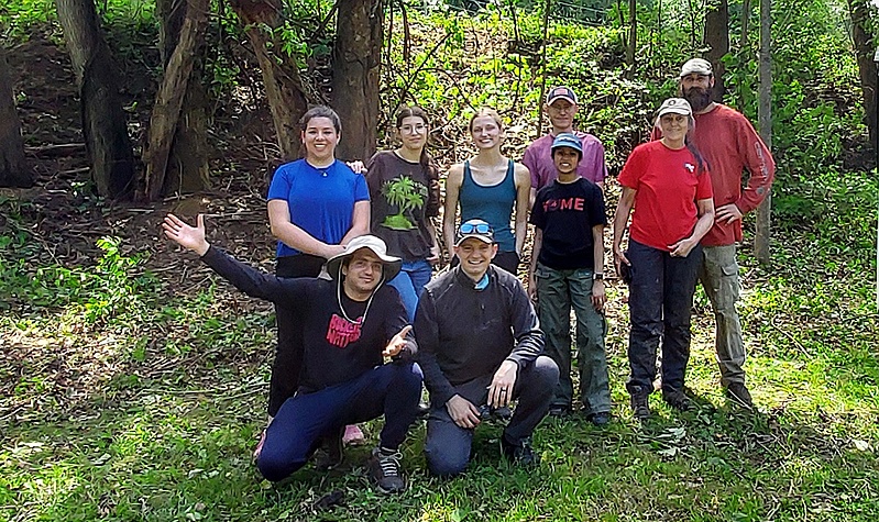 Wanda DeWaard and Cornelius DeWaard Brought this Group of Seven Ohio State University Students to Help with Invasive Removal at the TRWA.  It is a program that Wanda has started and has been a great help to us!